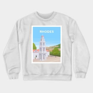 Rhodes, Greece - Greek Island Church Crewneck Sweatshirt